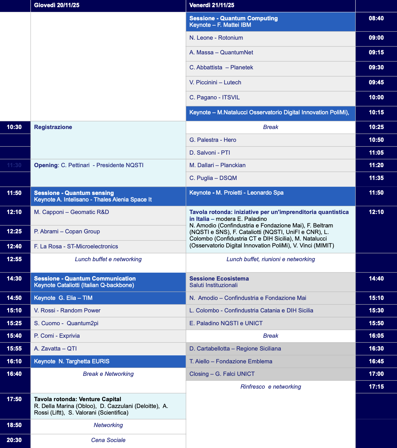 Programma dettagliato QDeal 25