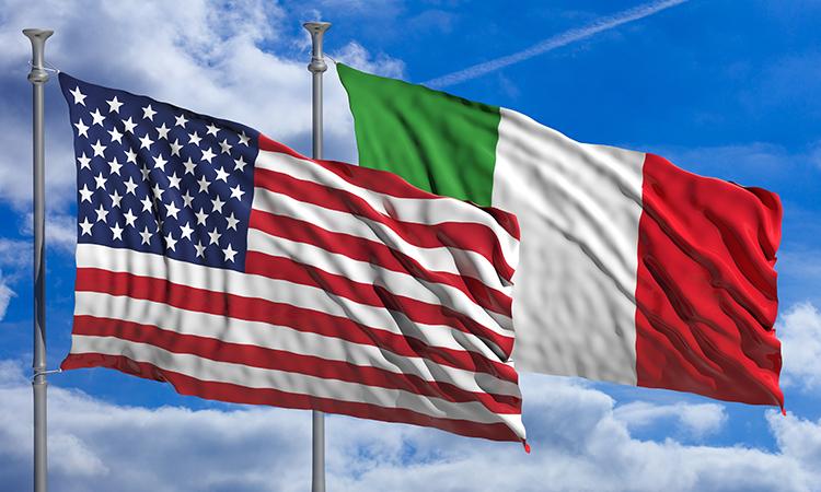 U.S. and Italy national flags